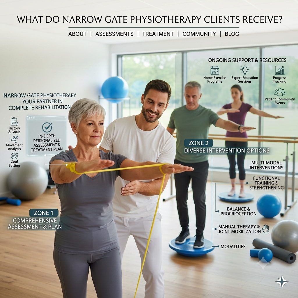 Image of what Do Narrow Gate Physiotherapy Clients Receive? At Narrow Gate Physiotherapy, every session is more than just treatment.
