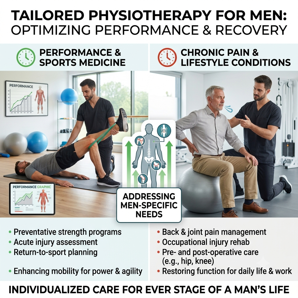 Men's health physiotherapy and MSK physiotherapy for men