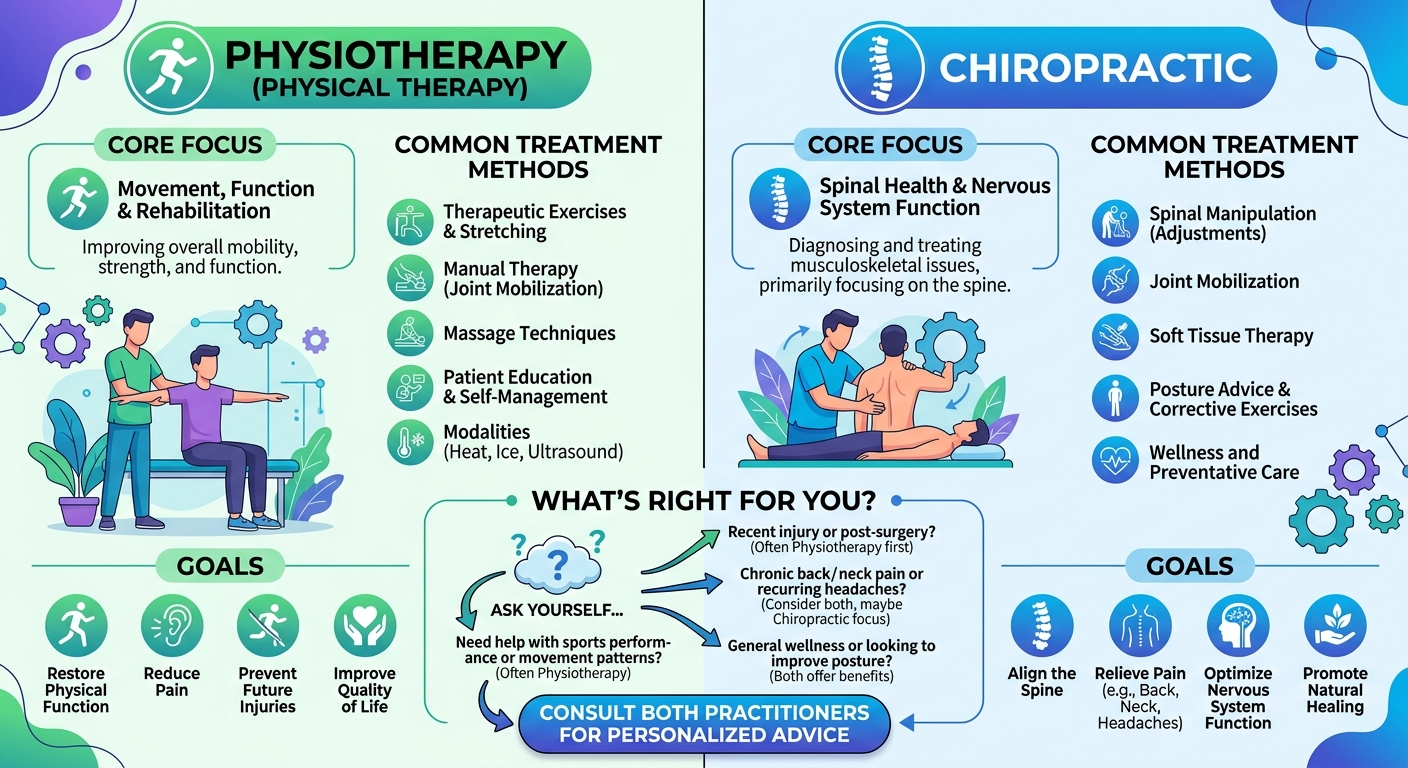 Physiotherapy vs Chiropractic: What's the Difference and Which Is Right for You?